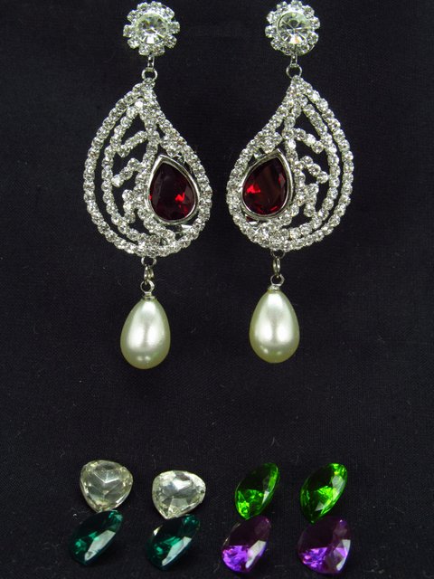 AD/CZ changeable stone earrings